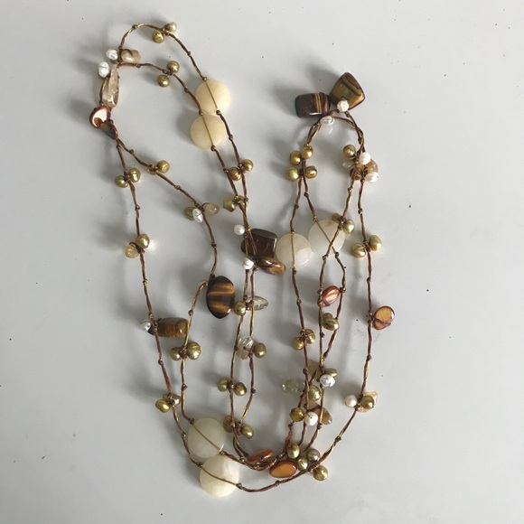 64” Semi Precious Gemstones Necklace - Picture 3 of 4